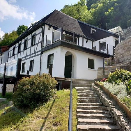 Villa Sächsische Schweiz Ferienhaus 2 mit hervorragendem Panoramablick über das Elbtal Königstein Exterior foto